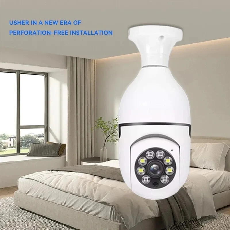 Bulb Surveillance Camera Night Vision Full Color Automatic Human Tracking Zoom Indoor Security Monitor Wifi Camera 3mp wifi camera 2 4g 5g night vision 4x digital zoom surveillance security monitor cam full color automatic human tracking