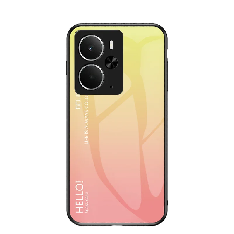 Gradient Tempered Glass Phone Case with Silicone Bumper