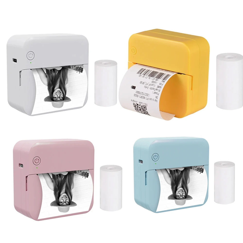 미니 포켓 열전사 프린터 P7 다기능 휴대용 스티커 메이커 300DPI 즉석 사진 인쇄 IOS 안드로이드용 BT 지원