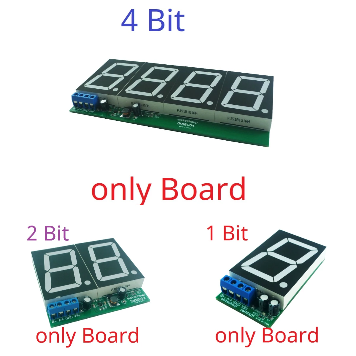 DC 12V 24V 1.8 인치 1-4 비트 ASCII 문자 디스플레이 모듈, DIN..