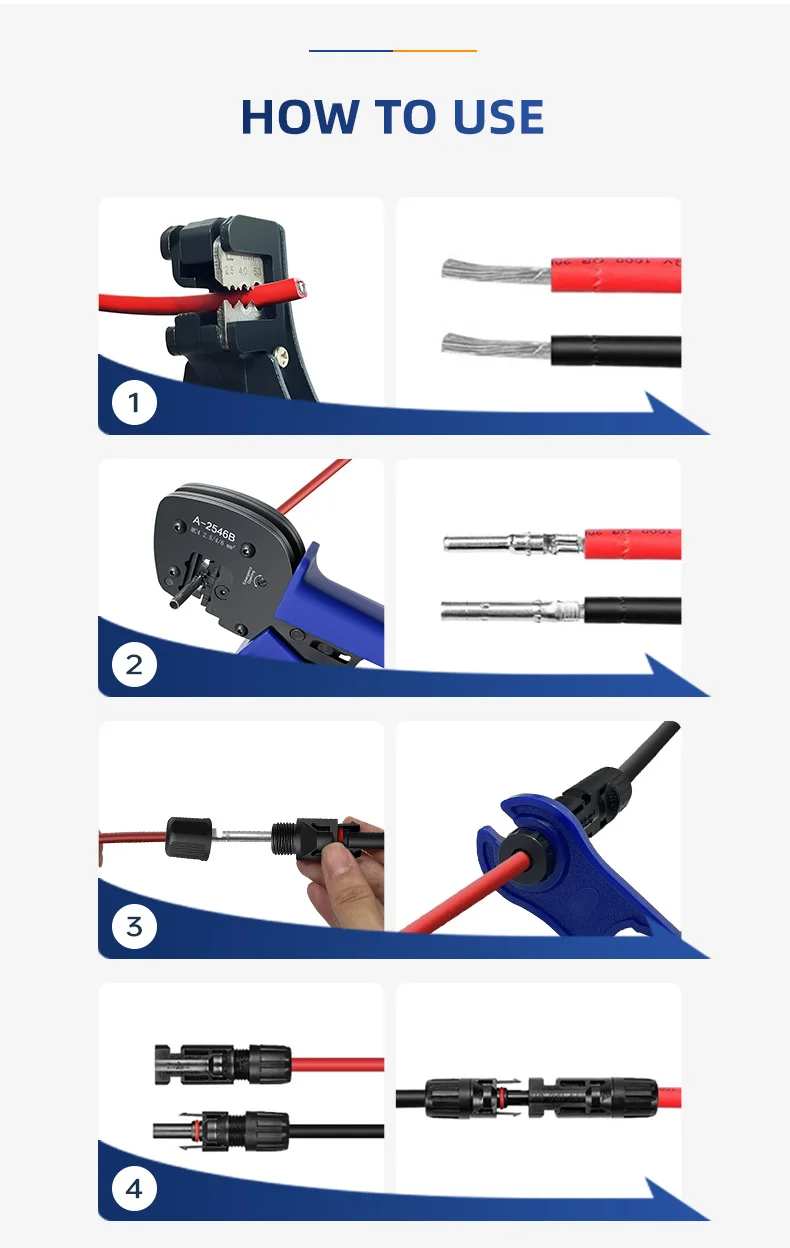 Adaptador Solar, Conectores Mc4 com anéis de