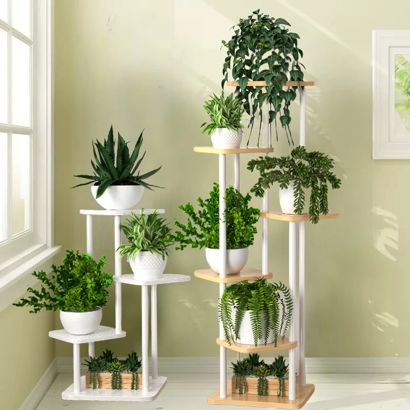 4-6 Tier Tall Corner Plant Stands Large Metal Wood Flower Pot Shelf Tiered Plant Holder Display Rack for Outdoor Balcony Garden plant stand wooden flower shelf
