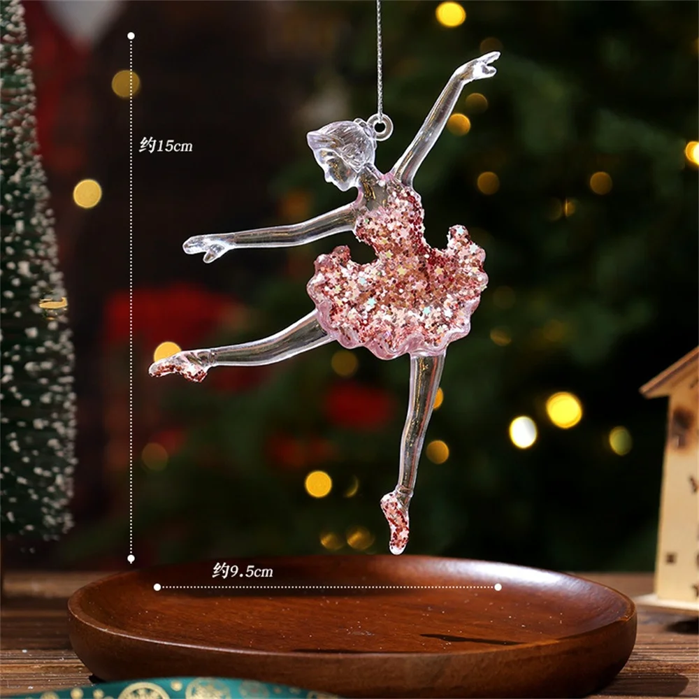 thumbnail image 1 of Crystal Clear Snowflake Christmas Tree Pendants Acrylic Elk Wreath Decorations For Holiday Party Transparent Hanging Ornament, 1 of 5