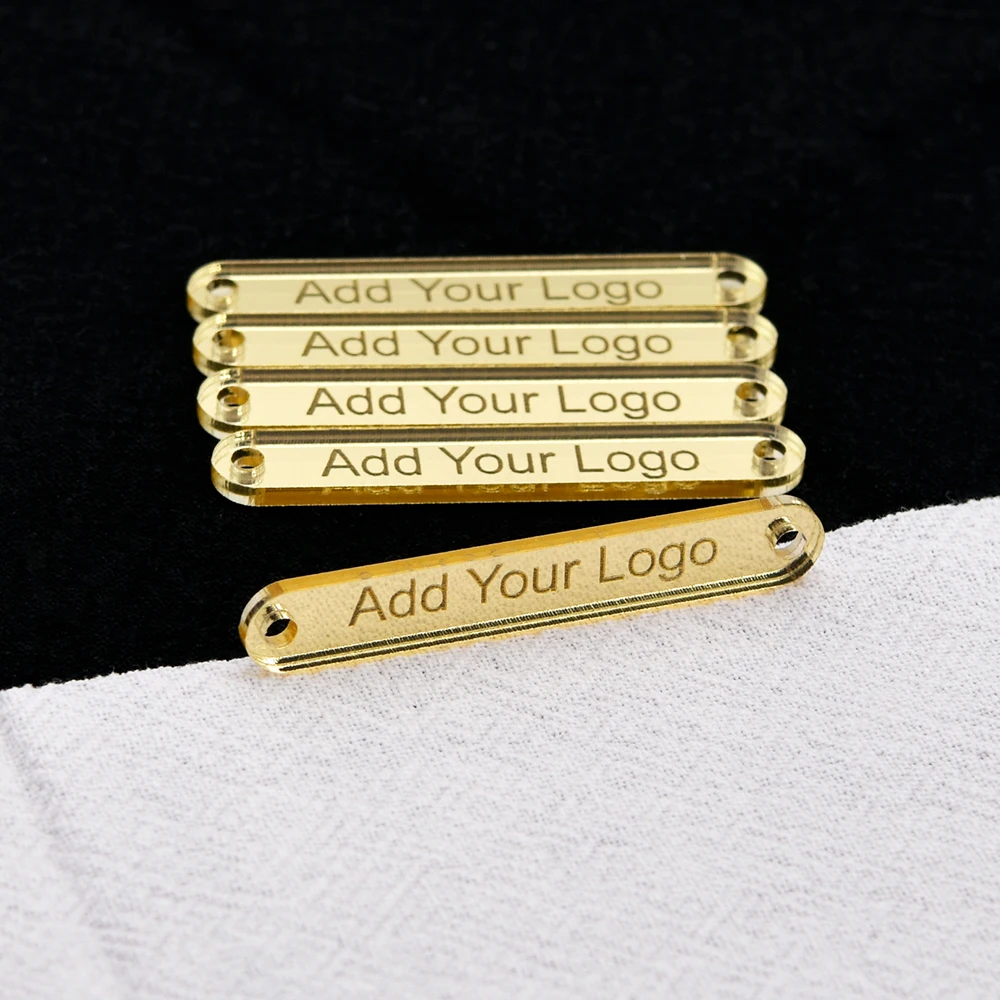 Customized Logo Product Tags Mirrored Acrylic Gift Tags Laser Cut Acrylic Name Logo Labels D1704 craft supplies custom labels plastic acrylic board