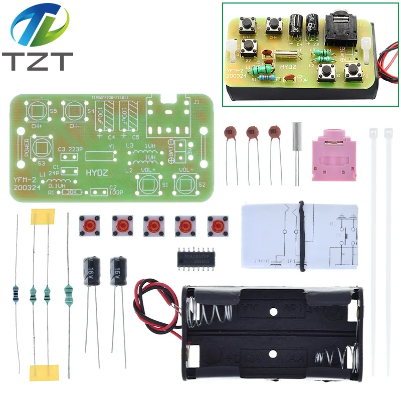 Kit fai da te radio stereo FM 76-108 MHz Modulo ricevitore FM wireless Modulazione di frequenza Progetto di pratica di saldatura elettronica - immagine 6