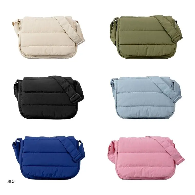 D0UD Fashionable Large Tote Bag Quilted Padded Handbag for Daily Commute Travel Use