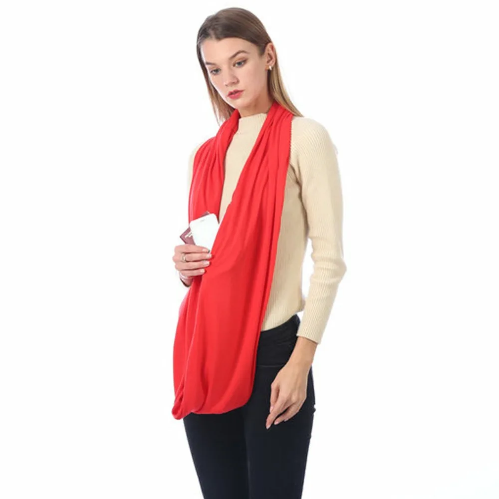 Bib Men Women Shawl Wraps Neck Warmer Circle Loop Scarves Hidden Zip Pocket Infinity Scarf Scarves 4