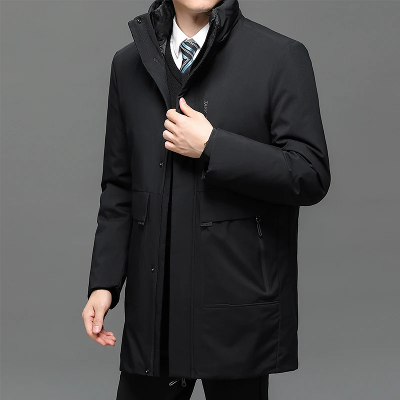 2024 Men Thick Winter Big Fur Collar Warm Parka Waterproof Windproof NEW -40 Degrees Top Quality White Duck Down Jacket 2