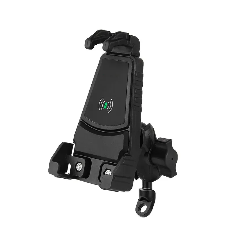 

360 rearview mirror phone holder angled base with 10mm hole 1 inch ball head mobile mount 15w quick wireless phone mount charger