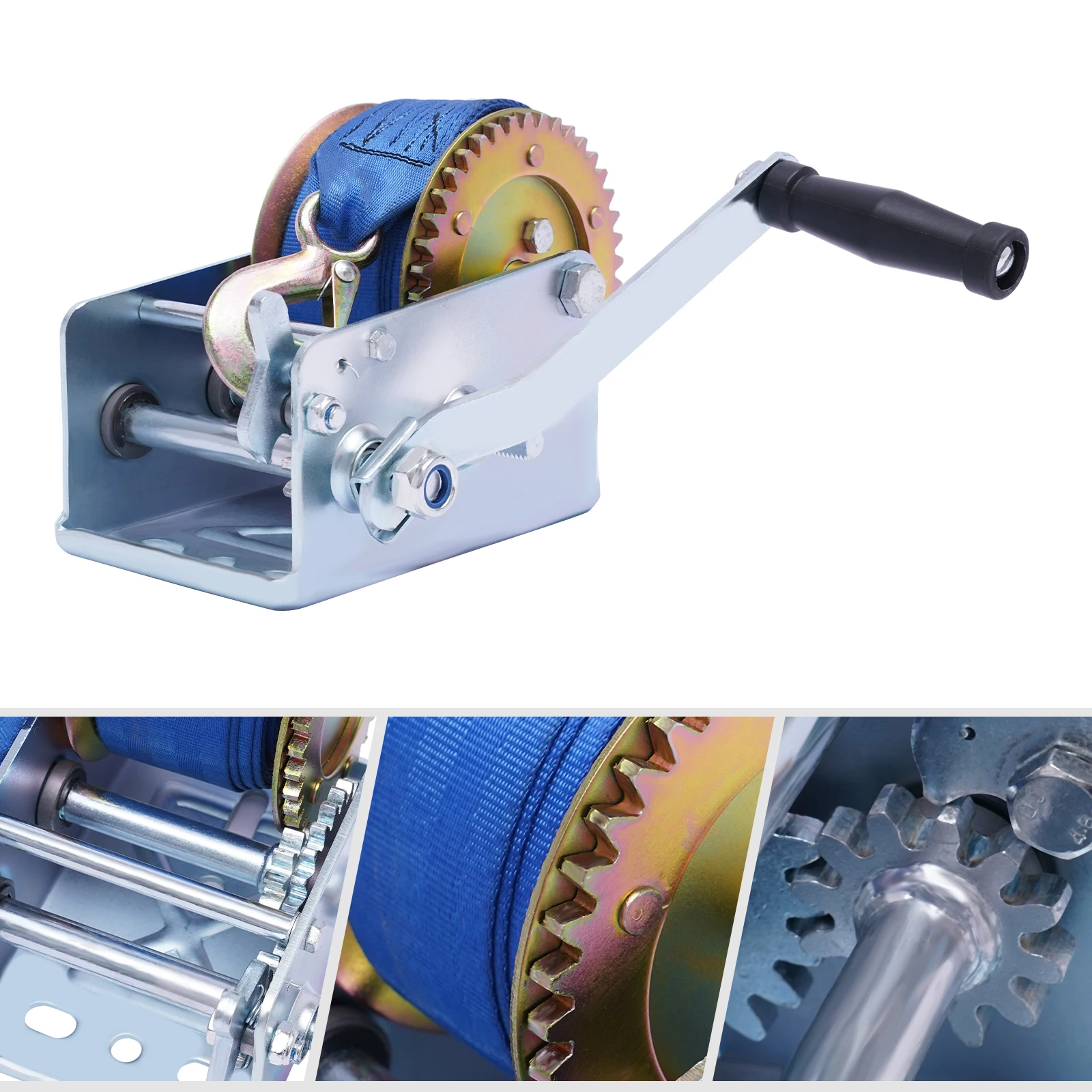 3500Lbs / 2500Lbs Hand Cable Winch with 10M Cable Pull Salvage Winch Boat Winch for Towing Yachts Ships Industrial Agricultural