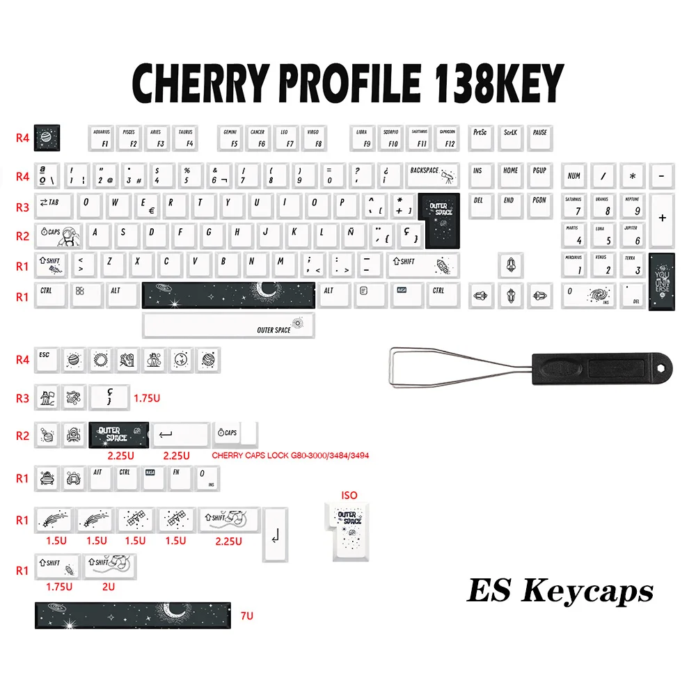 para jogos, PBT Dye Sublimation Keycap para