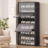 Shoe Rack Multilayer Shoe Cabinet Dustproof Transparent Design Small Spaces Spacious Storage Organizer Shelf for Shoes Storage 6
