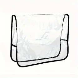 Transparent Plastic Chair Back Cover - Stain-Resistant and Universal Fit for Standard Chairs (Available in 1/3/5 Pack) (Black)
