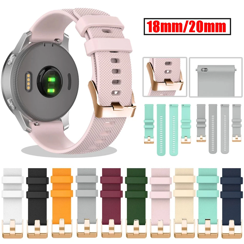 

For 18mm 20mm Soft Silicone Sports Strap For Huawei Watch 2 GTS 3 /GT 2 42/Huami GTR 2E Strap Amazfit GTR 42mm GTS 2e Bracelet