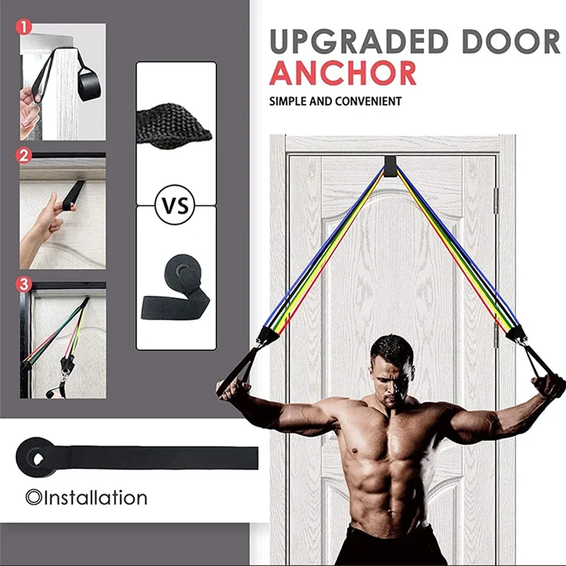 Resistance Bands Set With Door Anchor resistance bands resistance band resistance strap resistance door anchor