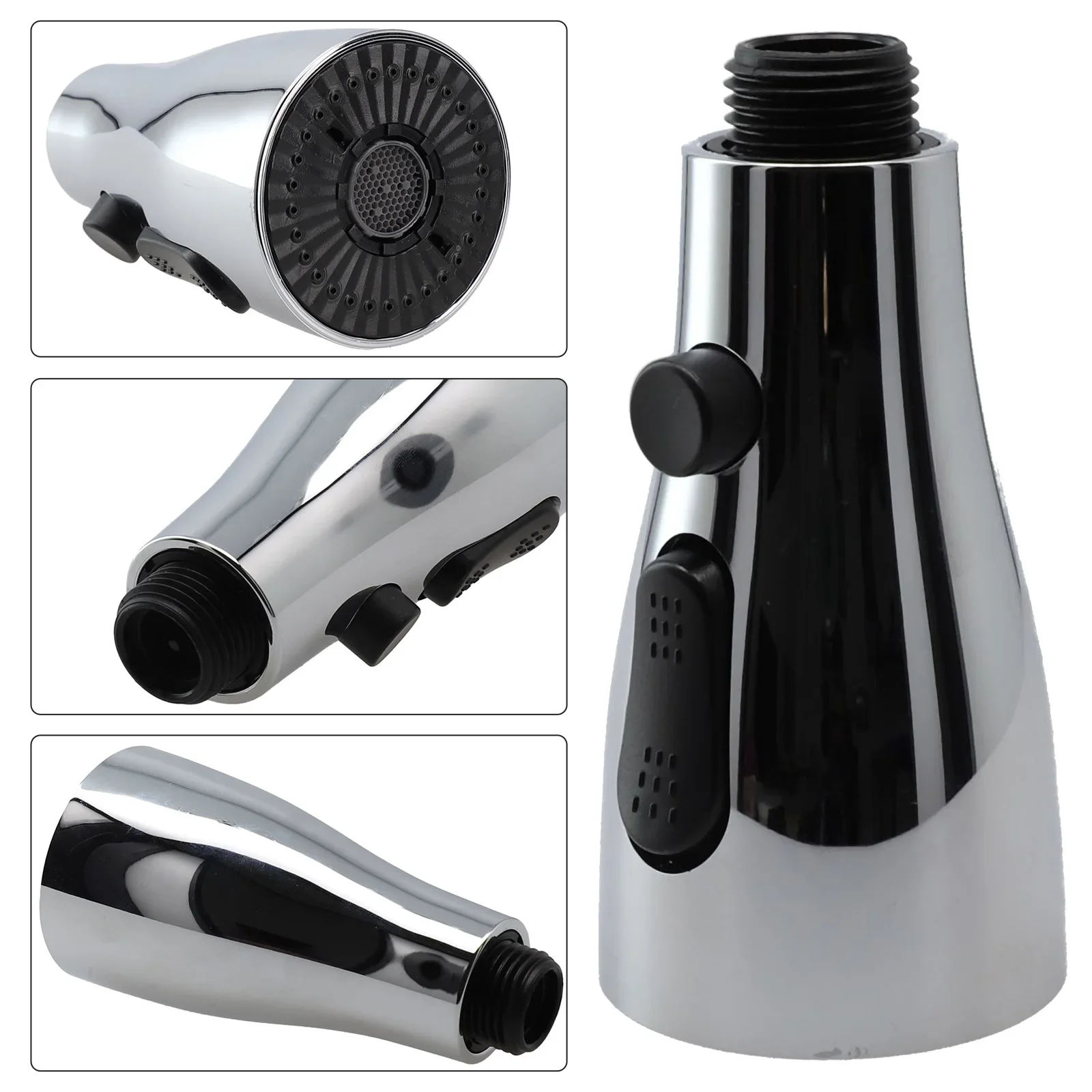 Shower Head Kitchen Pull Out Faucet Sprayer 3 Modes Water Saving Sprayer Head Nozzle