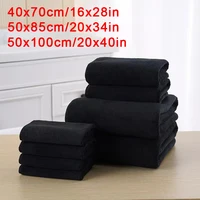 Black Microfiber Salon Hair Drying Towel Guest Used Hand Towels Hair Stylist Spa Bath Hair Drying Towel Cleaning Towel 1