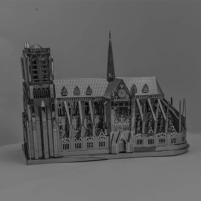 Notre Dame de Paris 3D Metal Puzzle Building Blocks Kits DIY Mecha for Teens Men Hobbies Toys Great Gifts# 3