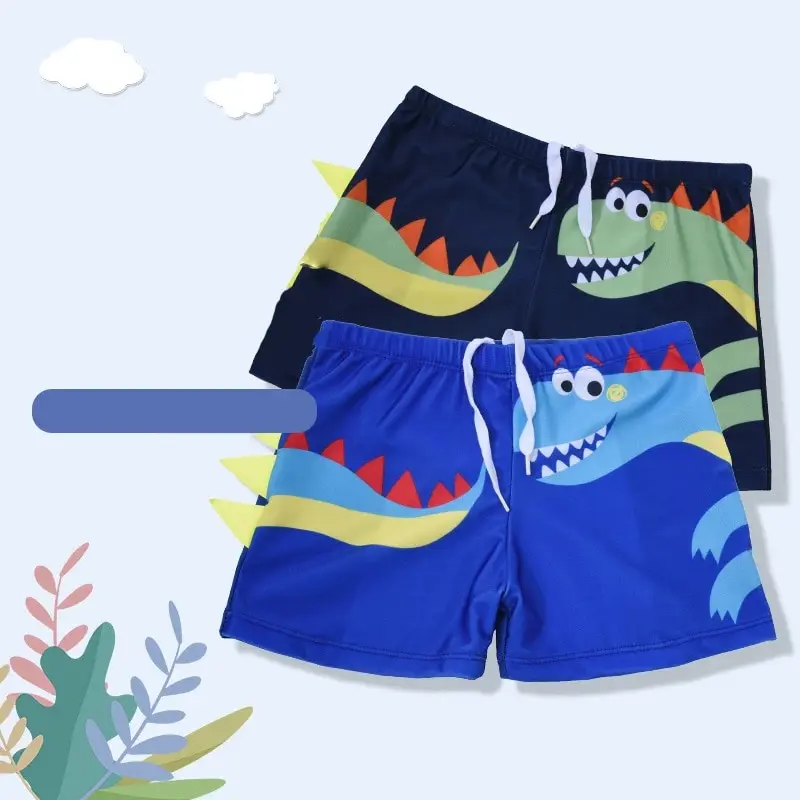 Swim Trunks Summer Boys Kids Cartoon Dinosaur Pattern Flat Angle Quick Drying Children's Swim Trunks