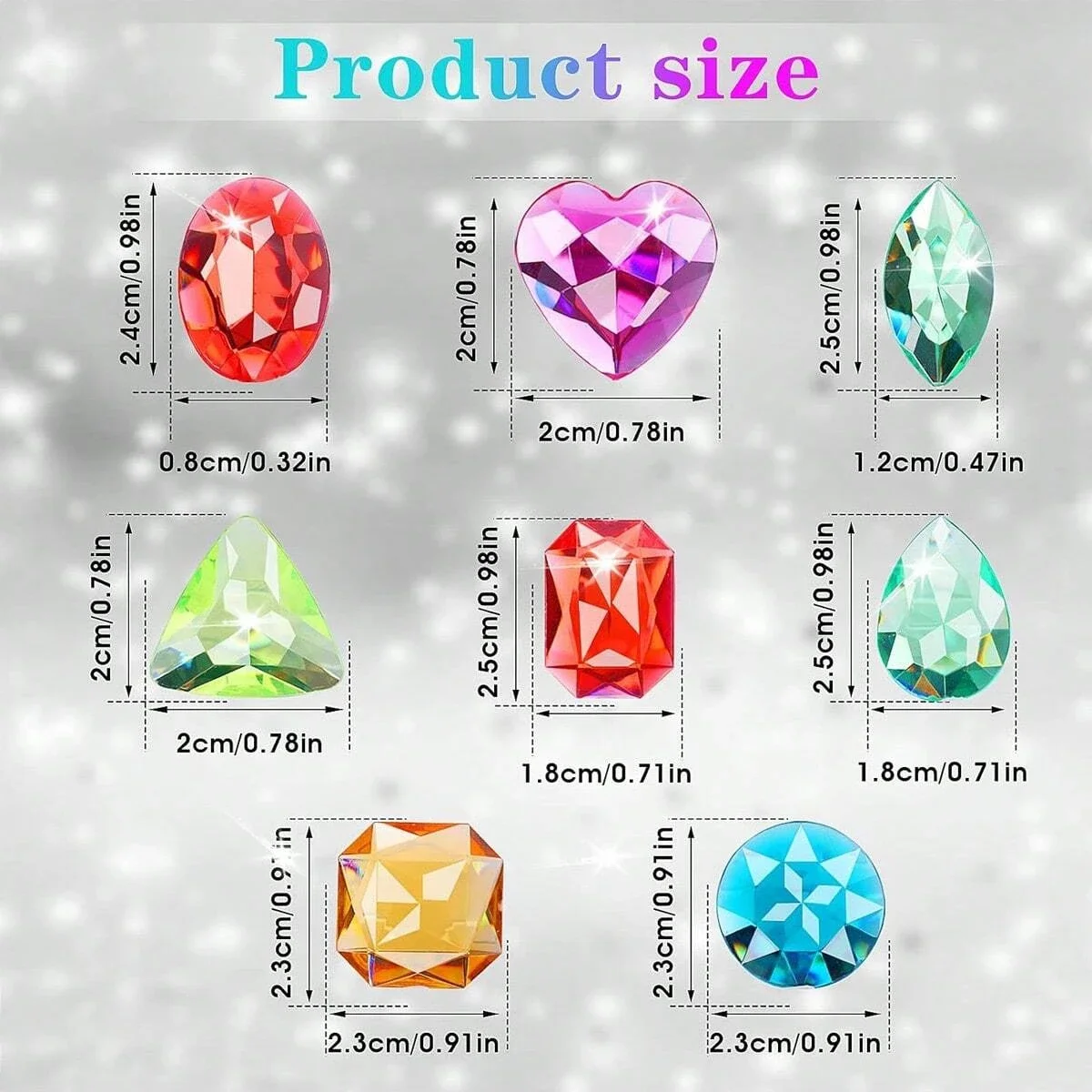 Gem Toys 100pcs DIY Pirate Treasure Fake Acrylic Sparkling Diamond Colorful Beach Gemstones Pirate Jewelry