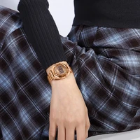 Fashion NAVIFORCE Women Watch Digital LCD Display Stainless Steel Band Casual Sport Watch 30M Waterproof Round Case Gift for Her