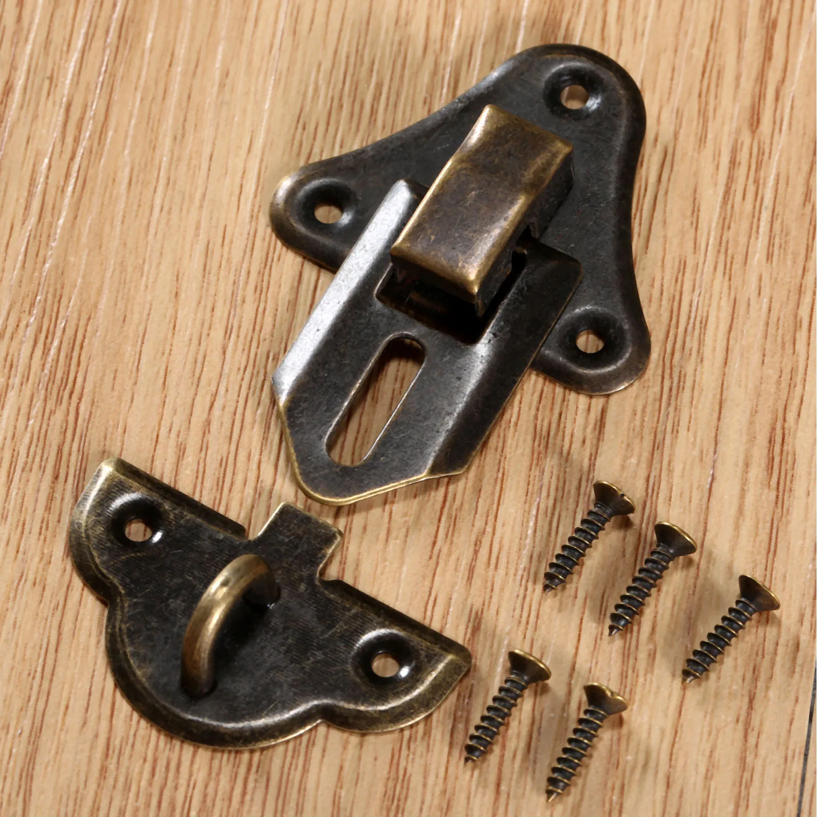5 Pcs Antique Brass Drawer Latches Jewelry Chest Box Gift Box Buckles Toggle Hasp Latch Catch Clasp Furniture Fittings 48x35mm