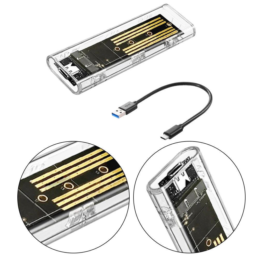 Transparent PC External SSD Case USB 3.1 Hard Disk Box