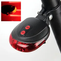 Enhanced Waterproof LED Bike Tail Light with Laser Safety Warning (Red)