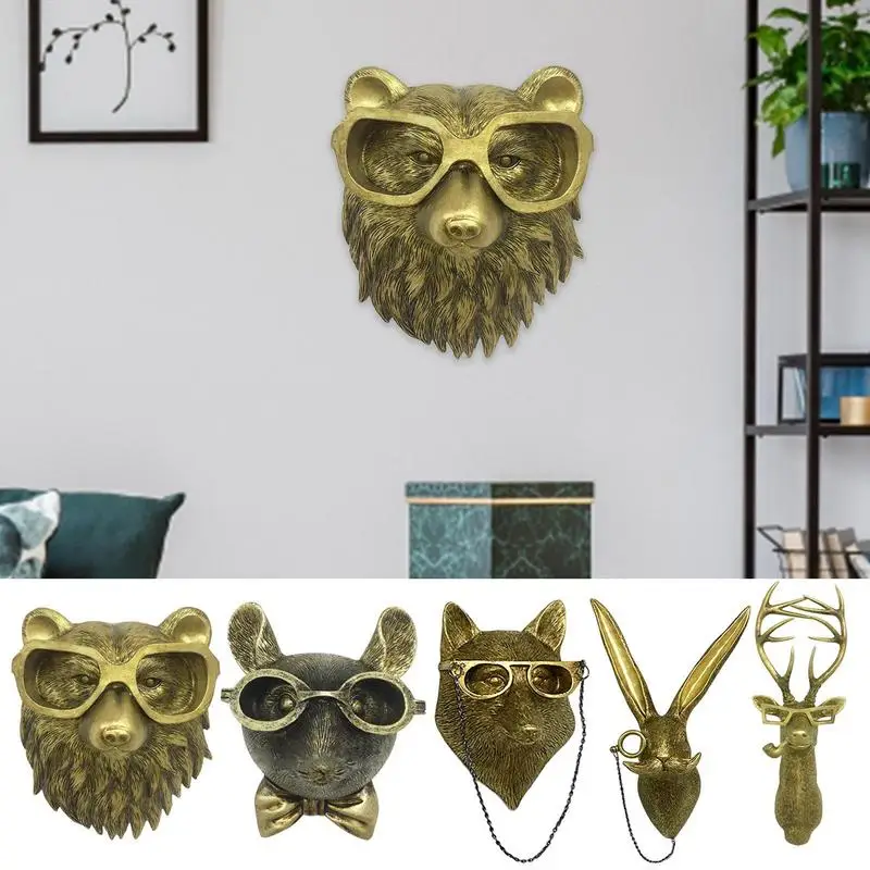 

Animal Head Wall Decor Wall Art Head Sculpture Resin Animal Head Animal Head Sculpture Decoration Non Fading For Hotel Kitchen