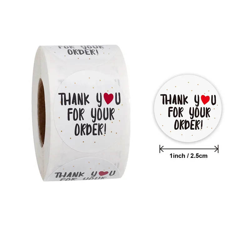 500pcs Kraft Paper Thank You Stickers