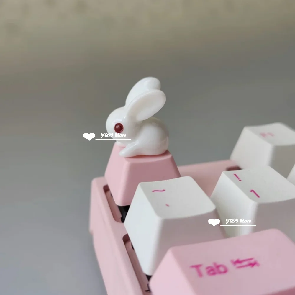 Handmade Pink Cartoon Girl Artisan Keycap - Cute Gift
