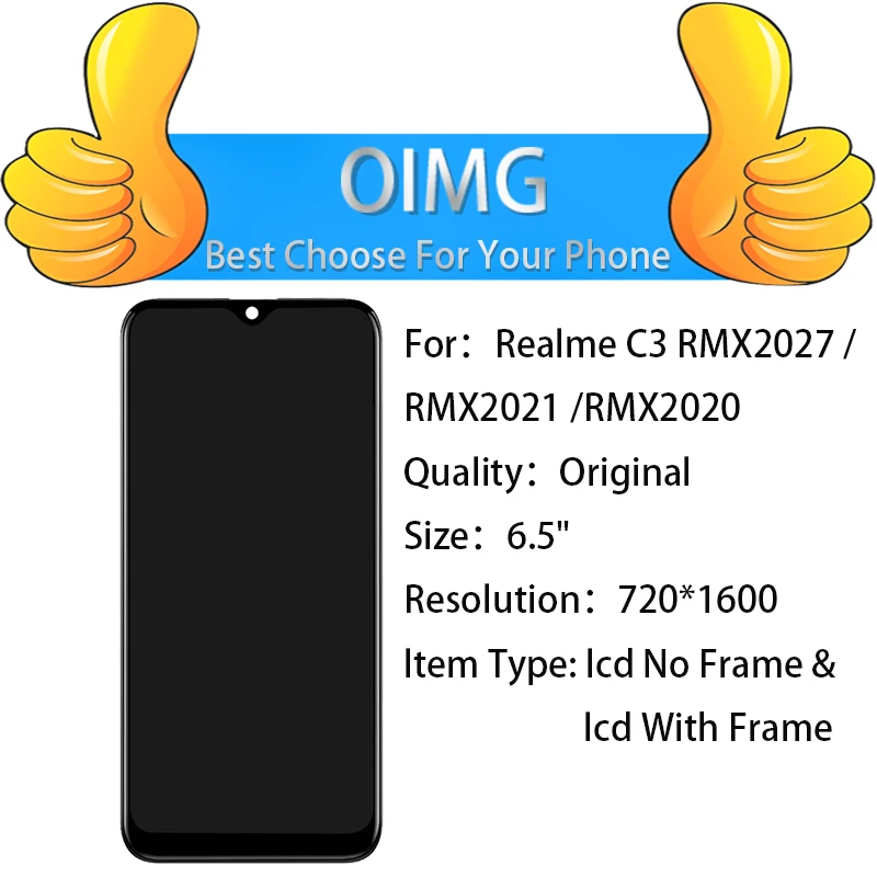 OPPO Realme C3   LCD ÷,  ġ ũ г Ÿ ü ǰ, RMX2027 RMX2021 RMX2020