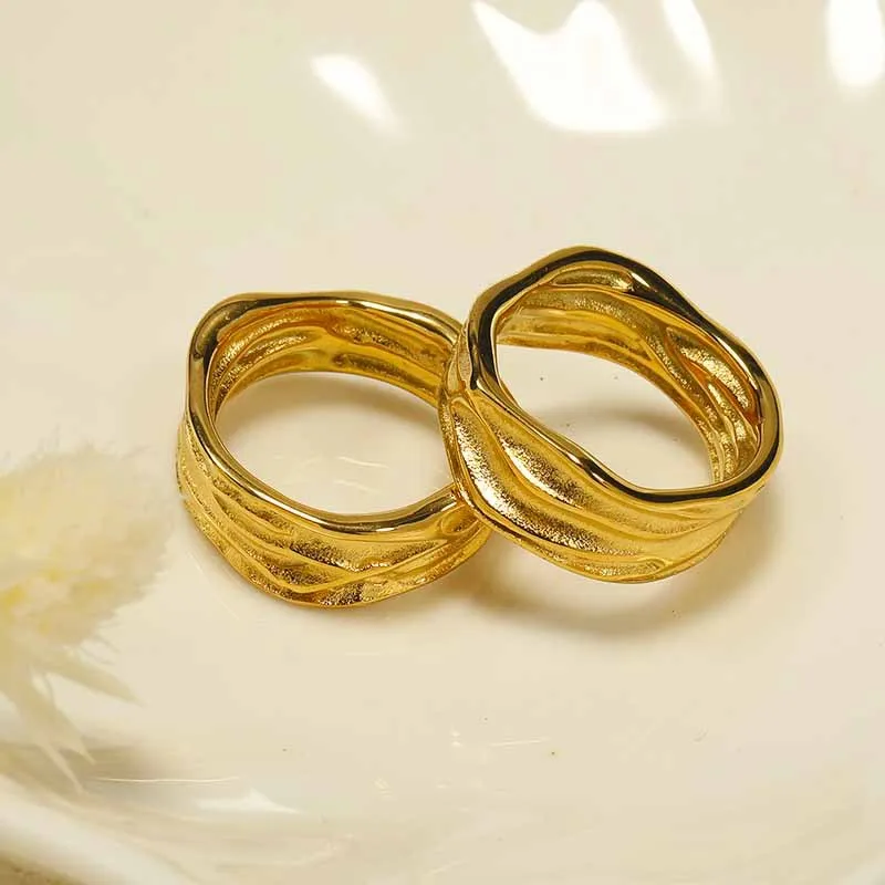 

Luxury Brand Irregular Geometric Rings For Women Fashion 8mm Stainless Steel Wedding Jewelry Christmas Gift Free Shipping Items