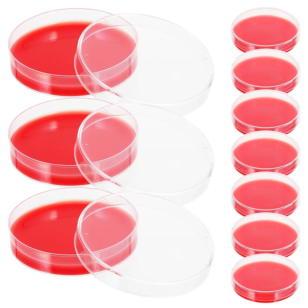 Blood Agar Plate Culture Petri Dishes 10 Pc Growth Medium Glass Sterile Dishes Plates Labs Chemistry Experiment Dishes