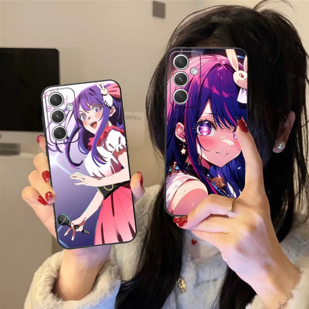 Anime Oshinoko Cute Mobile Phone Case For Samsung Galaxy S24 S23 S22 S21 S20 S10 S9 Plus Fe Ultra Lite Black Phone Cover Funda