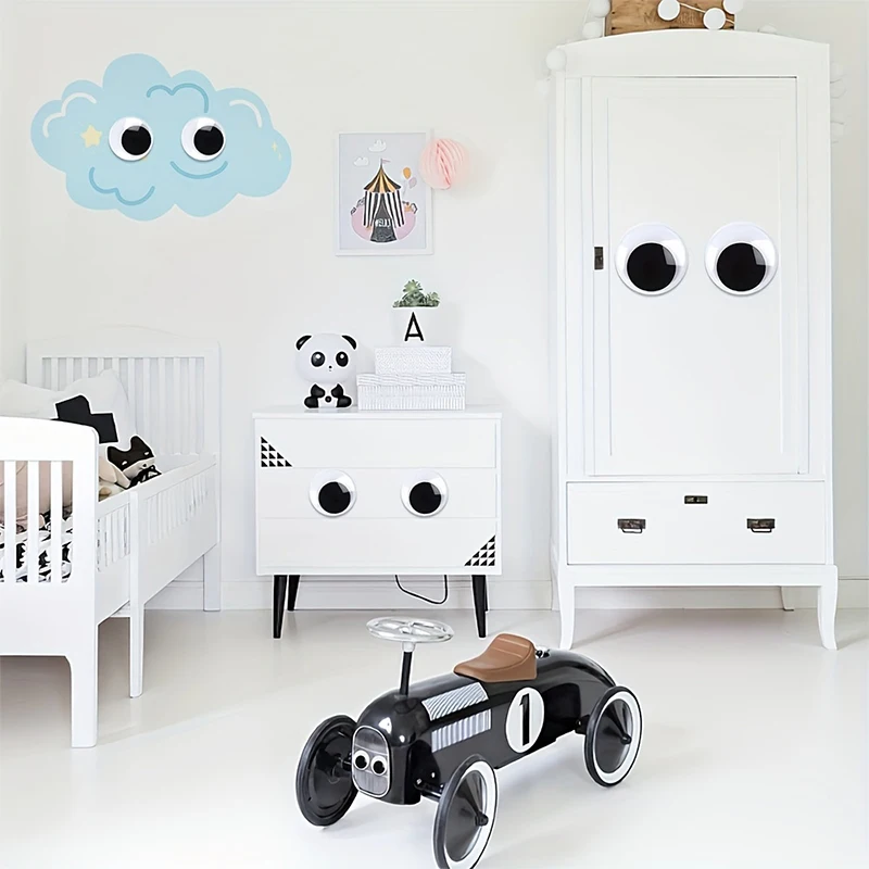 Googly eyes stickers 1pair Self Adhesive Wiggly Wobbly Googly Eyes Sticker For Dolls Toy