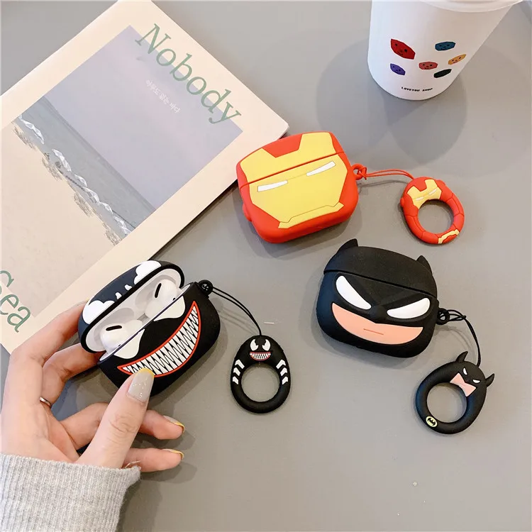 Spider-Man 3D Cartoon Silicone Shockproof Earphone Case