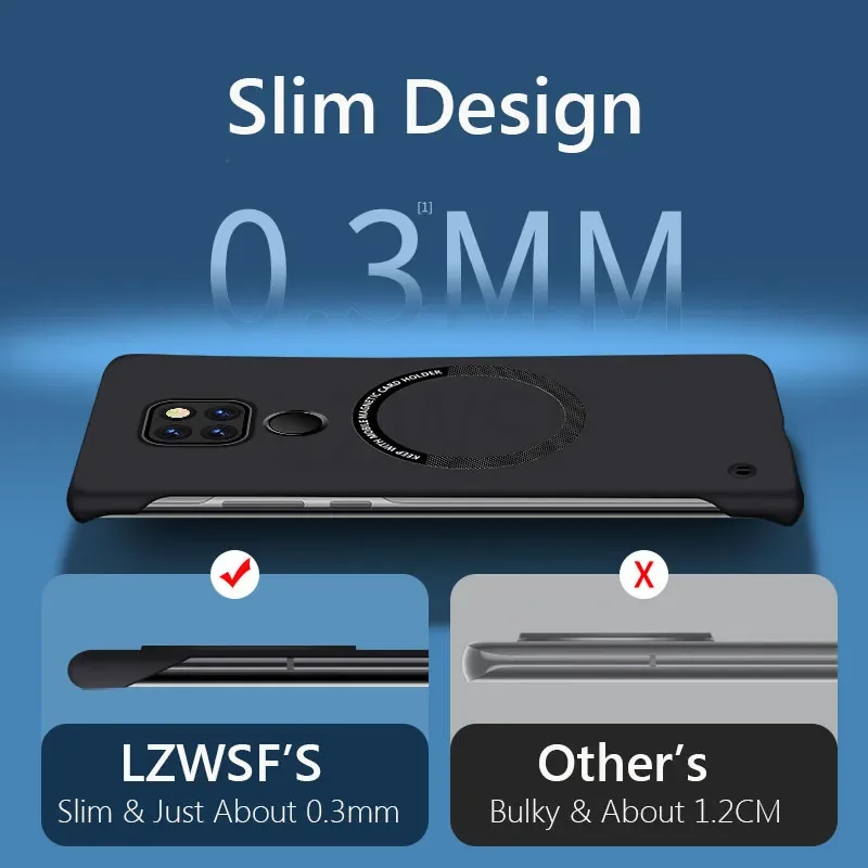 Luxury Frameless Magnetic Slim Case - Wireless Charging Hard Back Cover