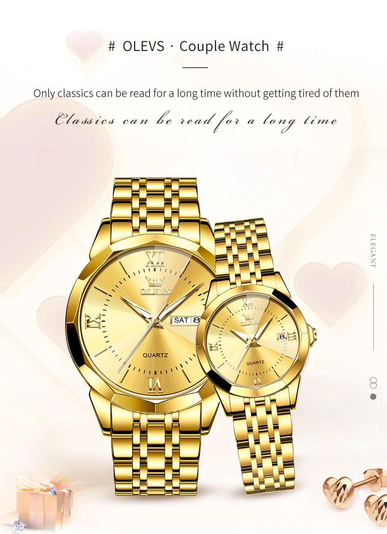 Olevs 9989 Couple Watch description image 4