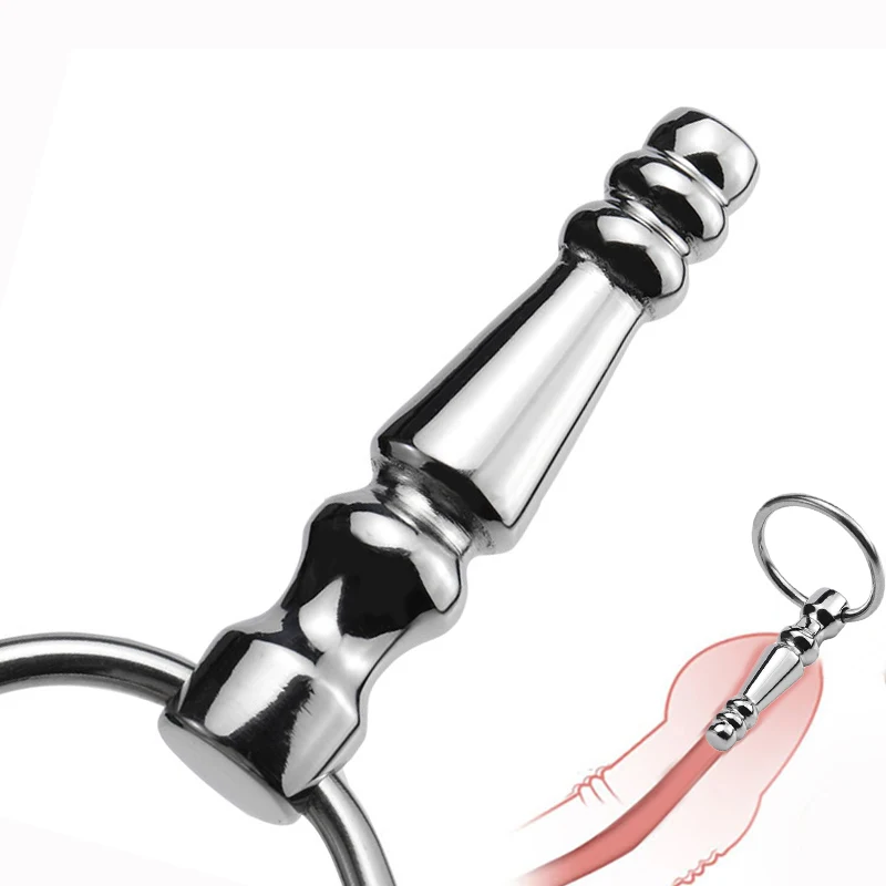 Male Penis plug Sex toys Stainless steel Catheter Urethral Dilation Horse Eye Stick Urine plugging rod Adult Games Masturbators