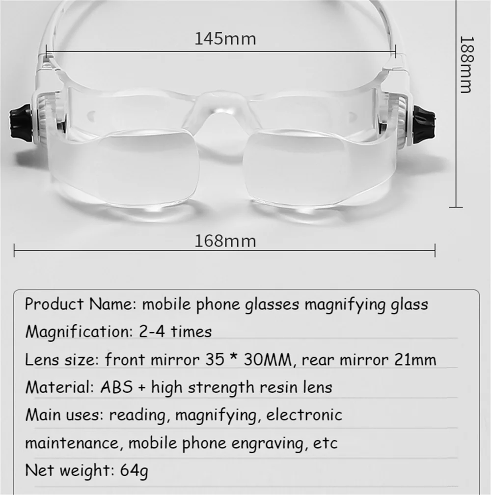 Loupe optique,1.53.8X Réglable Loupe Portable Lecture Mise Au Point