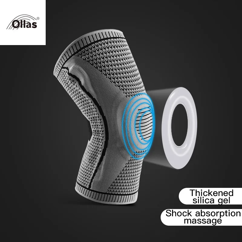 Knee Pad Support Silicone Compression Sports Spring Breathable For Running Fitness Volleyball 1Pcs