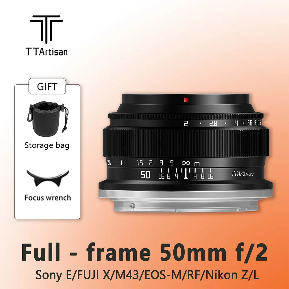 Ttartisan 50Mm F2 Prime Lens Per Sony E Mount Fujifilm Xf Canon M Leica L Nikon Z Panasonic Olympus M43 Obiettivo Della Fotocamera