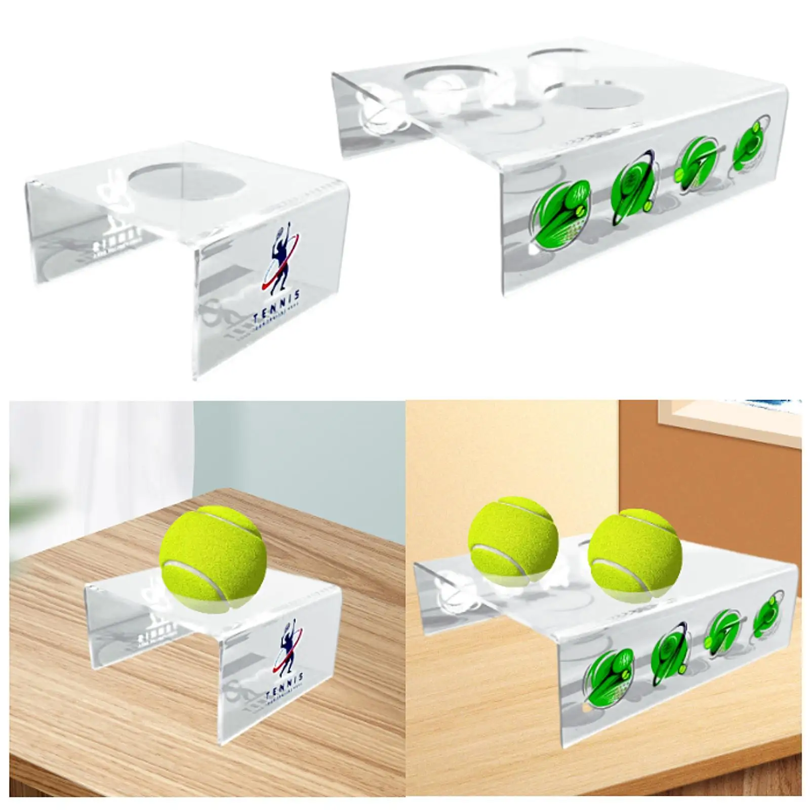 Tennis Ball Display Stand, Baseball Holder Rack for Glass Ball, Acrylic Sports Ball Display Stand for Memorabilia, Award