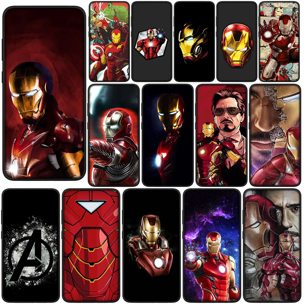 Cover Morbida In Silicone Per Samsung Galaxy S23 S22 S21 S20 Fe Ultra S8 Plus M21 + Custodia Per Telefono I-Irons Man M-Marvels I-Ironmans