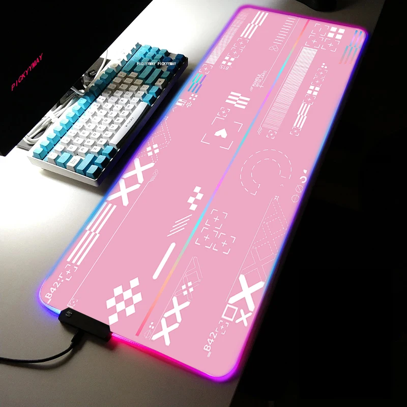 Impresso Rgb Led Gaming Mousepad Grande Mousepad Gamer Mousepad Desk Mat Luminous Mouse Pad Grandes Tapetes de Teclado com Retroiluminação para Csgo - Imagem 4