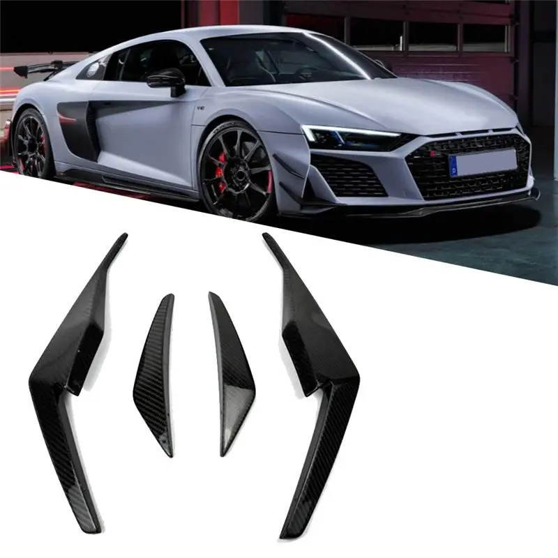 A14F-Car 탄소 섬유 프론트 범퍼 스플리터 스포일러 안개등 카나드 R8 2019-2023 자동차 스타일링 예비 부품