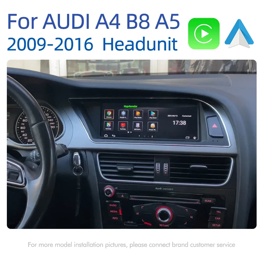 Autoradio Android 14 con Carplay Wireless per Audi A4 B8 A5 2008-2017, GPS, Schermo Touch IPS, Multimedia, Android Auto, BT, DSP - Image 5
