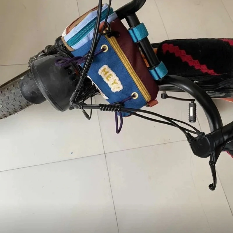 1pc New Cross-style Bicycle Backpack Cute Girl Shoulder Strap Handlebar Large Capacity Storage Bag for Outdoor Use