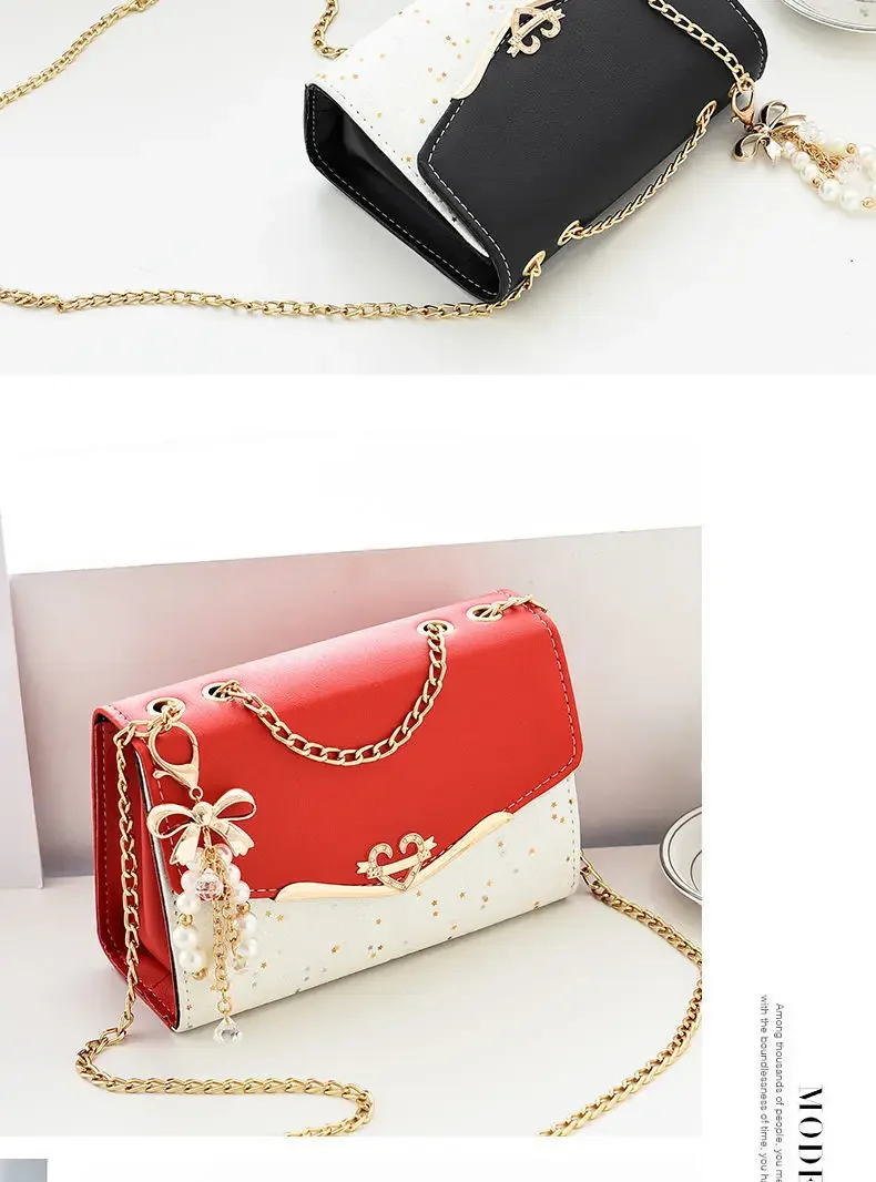 Fashionable Bright Leather Chain Crossbody Bag Women's Single Shoulder Small Square Bag Hot Sale of the Season New Style